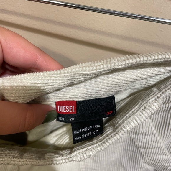 NWT Diesel Corduroy Cream Off White Oversized Carpenter Pants - Picture 6 of 11
